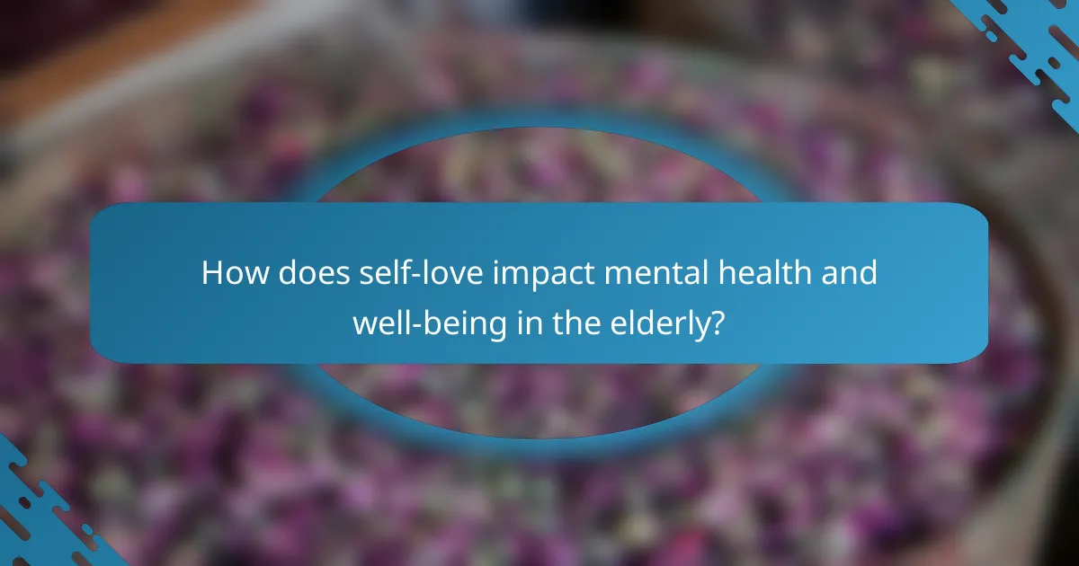 How does self-love impact mental health and well-being in the elderly?
