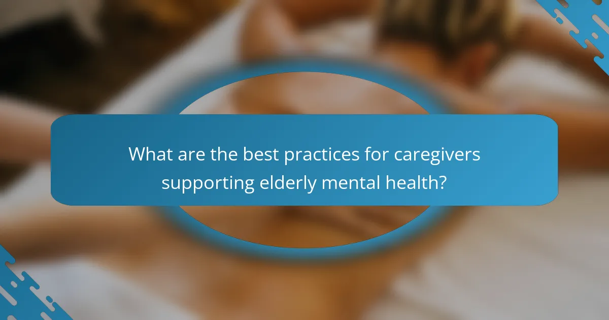 What are the best practices for caregivers supporting elderly mental health?