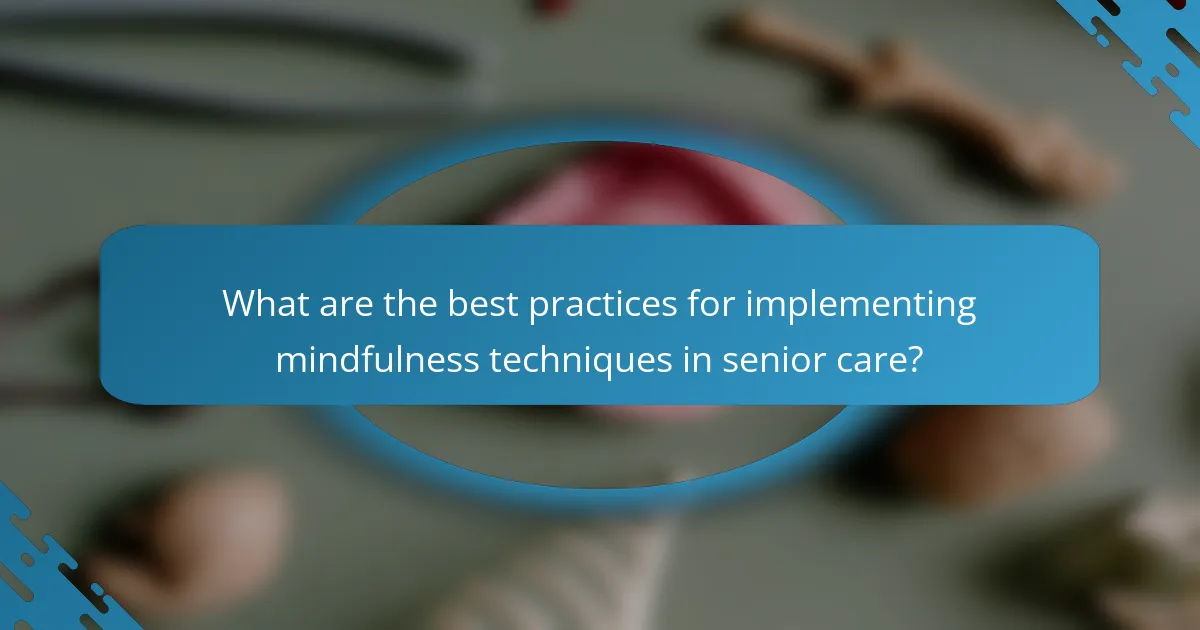 What are the best practices for implementing mindfulness techniques in senior care?