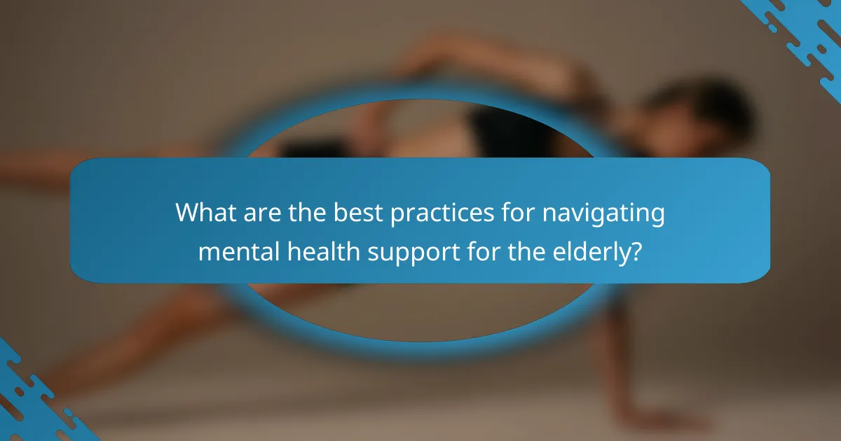 What are the best practices for navigating mental health support for the elderly?