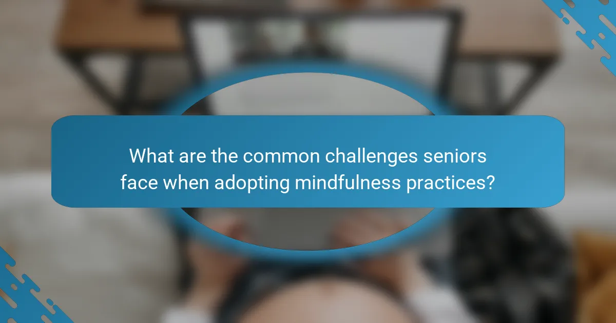 What are the common challenges seniors face when adopting mindfulness practices?