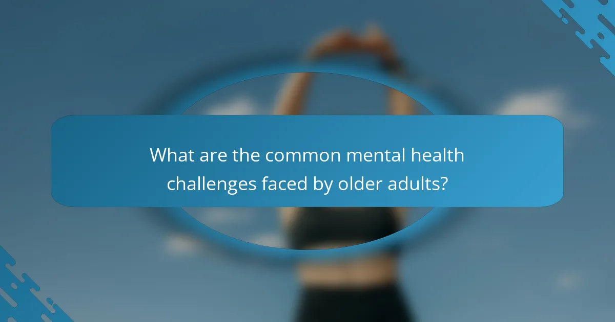 What are the common mental health challenges faced by older adults?