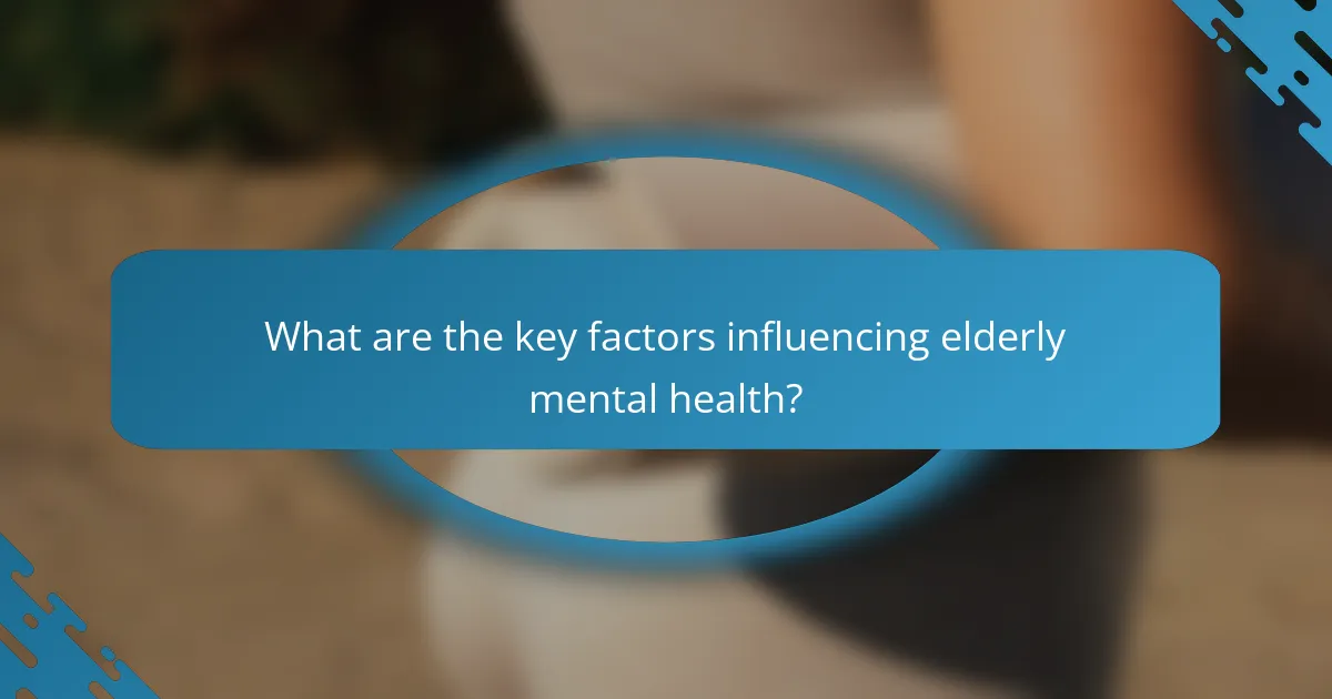 What are the key factors influencing elderly mental health?