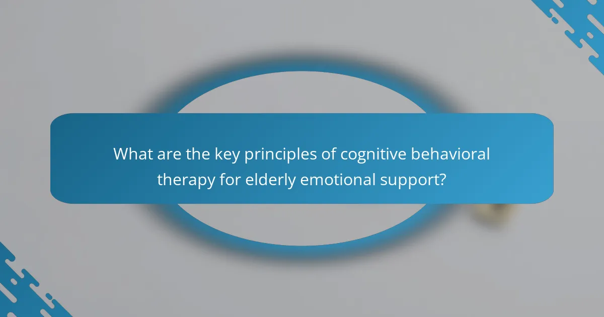 What are the key principles of cognitive behavioral therapy for elderly emotional support?