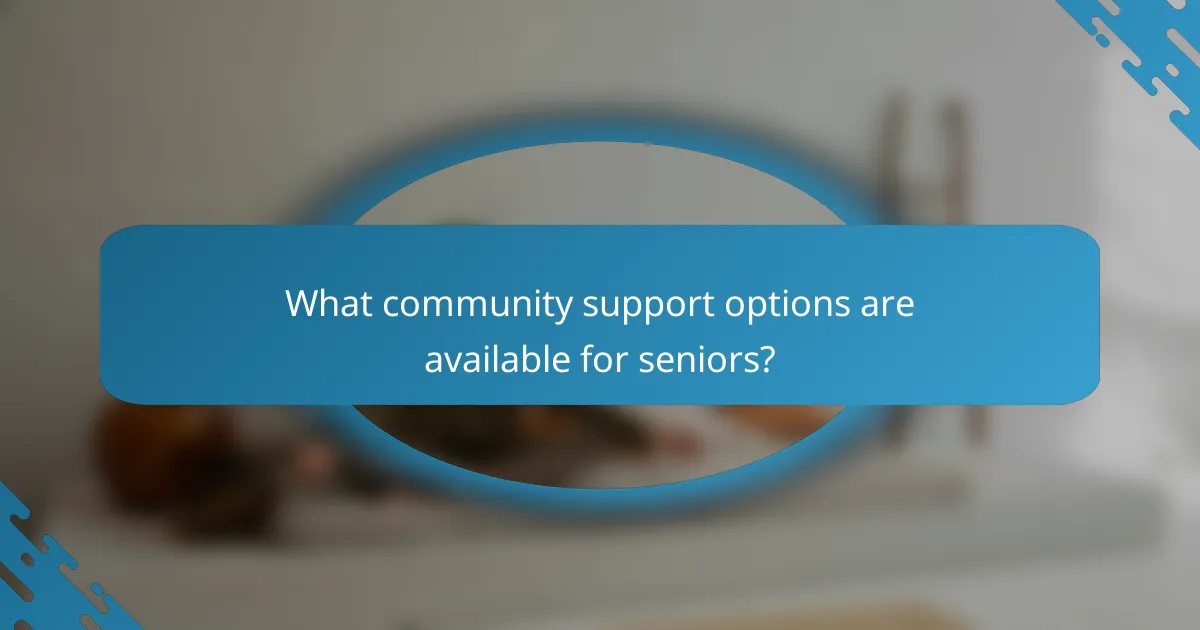 What community support options are available for seniors?