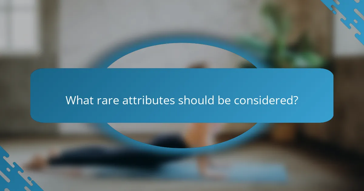 What rare attributes should be considered?