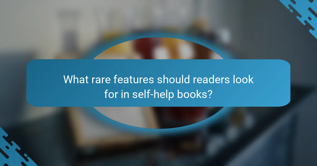 What rare features should readers look for in self-help books?