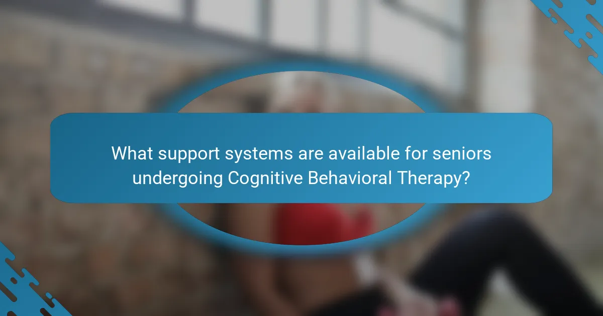 What support systems are available for seniors undergoing Cognitive Behavioral Therapy?