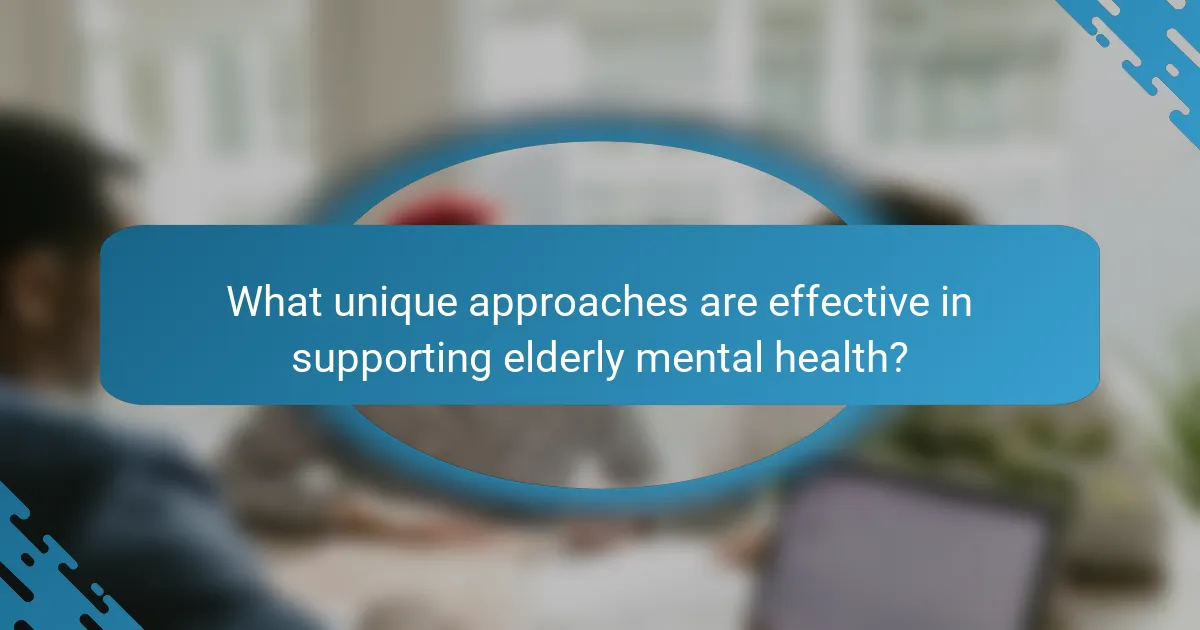 What unique approaches are effective in supporting elderly mental health?